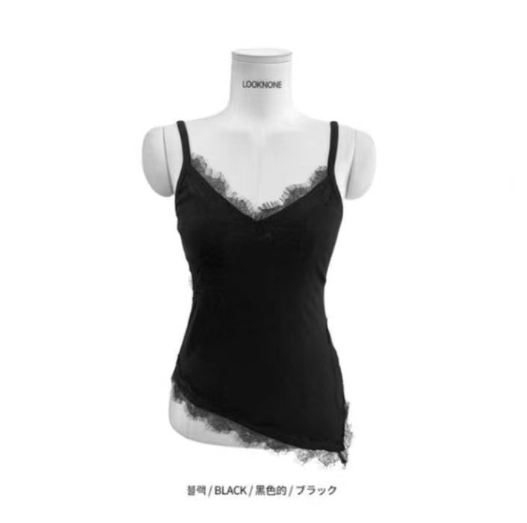 BLACK LINE東大門實拍韓國女士新款推薦吊帶背心蕾絲無袖BLACK LINE吊帶/背心圖色3