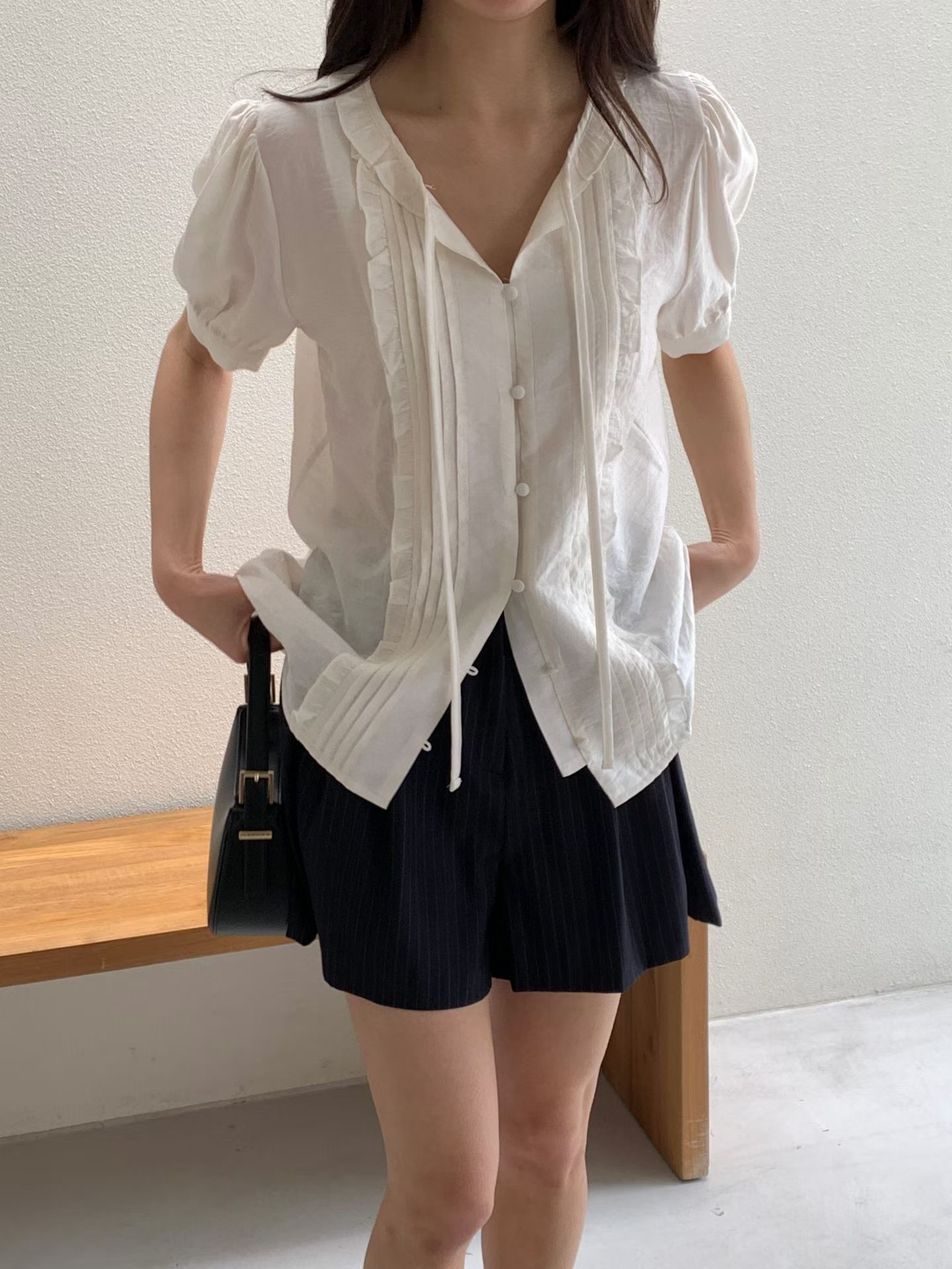 WITHMOON韓國直郵實拍女裝新品推薦休閑時尚26夏季襯衫蕾絲衫WITHMOON襯衫/蕾絲衫