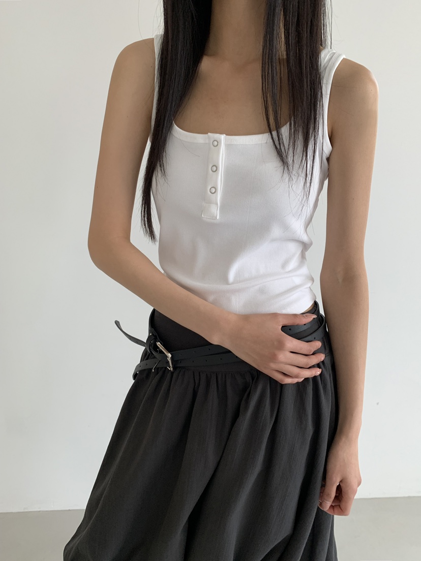 STAGE韓國東大門代購女士新款26夏季吊帶背心柔軟無袖羅紋STAGE吊帶/背心