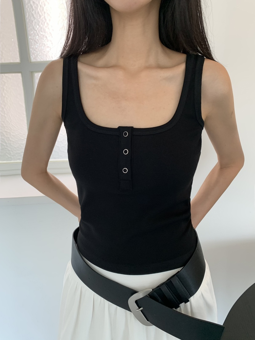 STAGE韓國東大門代購女士新款26夏季吊帶背心柔軟無袖羅紋STAGE吊帶/背心