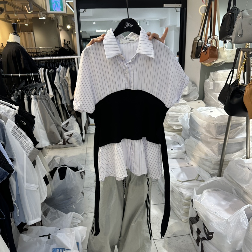 空韓國直郵女裝新品26夏季熱賣休閑人氣時尚推薦襯衫蕾絲衫BAKHA襯衫/蕾絲衫圖色2