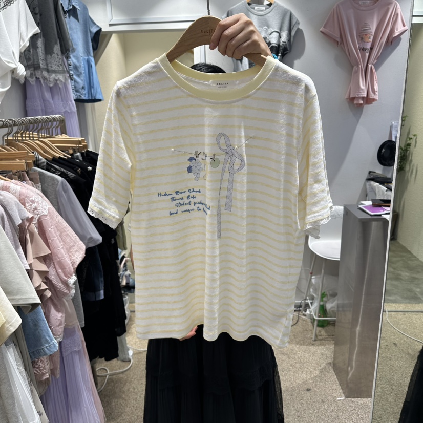 BELITA韓國直郵女裝新款推薦休閑時尚26夏季人氣熱賣T恤BELITAT恤圖色1