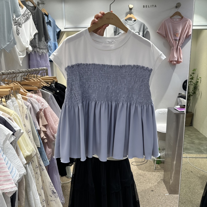 BELITA韓國直郵女士新品休閑26夏季推薦人氣時尚熱賣T恤BELITAT恤圖色2