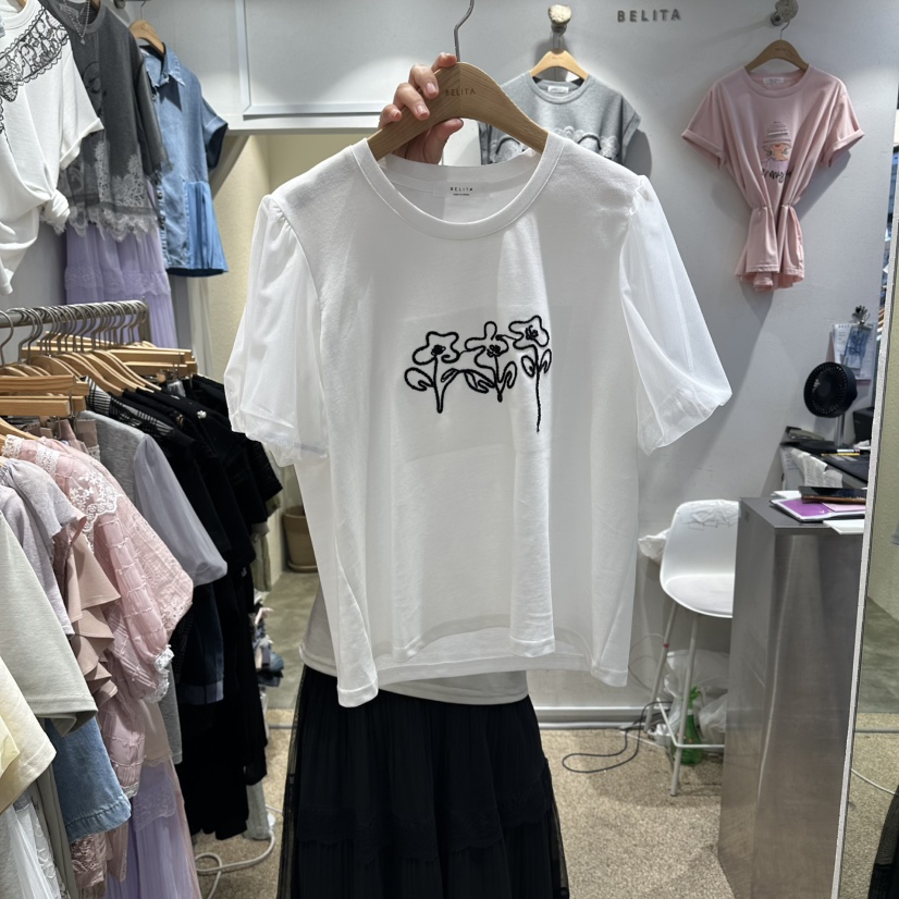 BELITA韓國東大門直郵女裝新品人氣26夏季時尚休閑T恤泡泡袖BELITAT恤圖色1