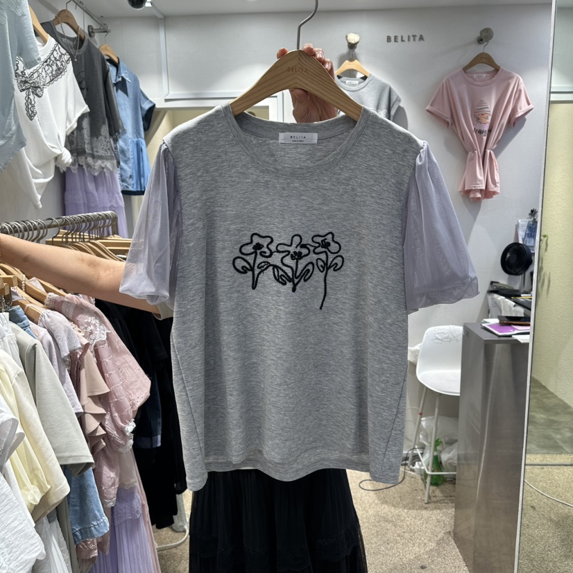 BELITA韓國東大門直郵女裝新品人氣26夏季時尚休閑T恤泡泡袖BELITAT恤圖色3
