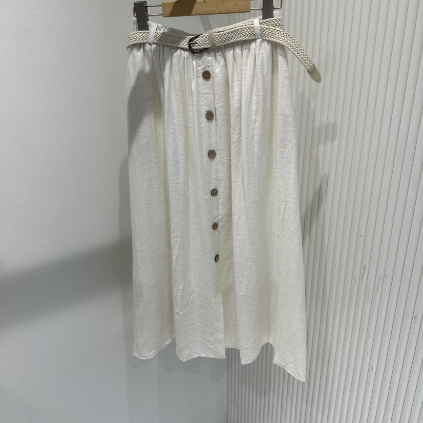 COCO HOLIC韓國東大門代購女士新款休閑長裙含腰帶系帶亞麻COCO HOLIC長裙圖色1