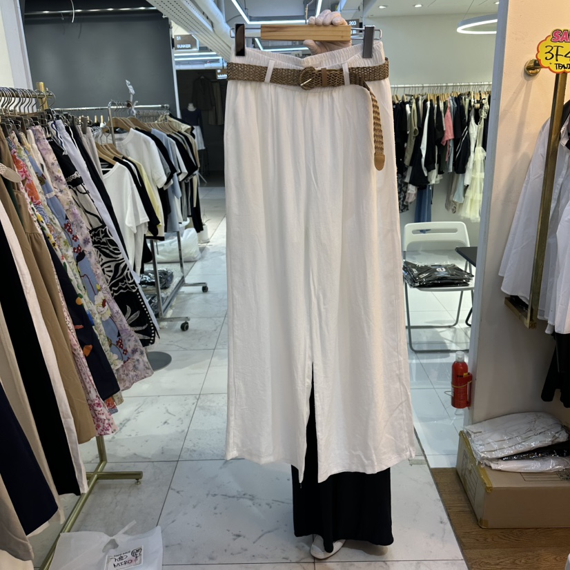 COCO HOLIC韓國直郵女士新品推薦26夏季休閑褲含腰帶系帶亞麻COCO HOLIC休閑褲圖色1