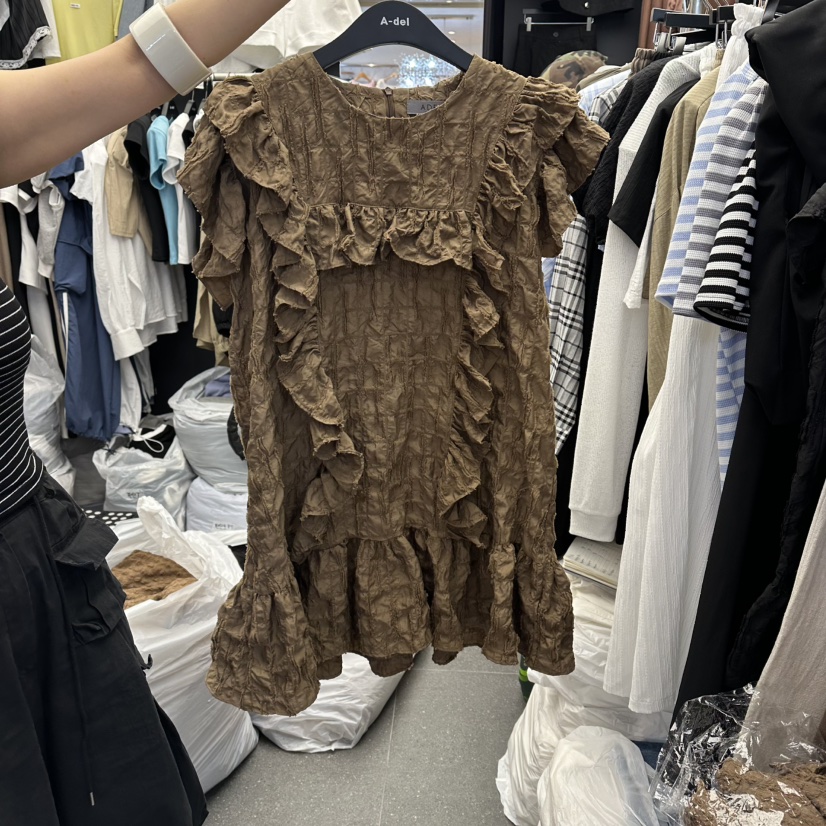 A-DEL韓國直郵女裝新品熱賣推薦休閑時尚人氣連衣裙褶皺A-DEL連衣裙圖色2