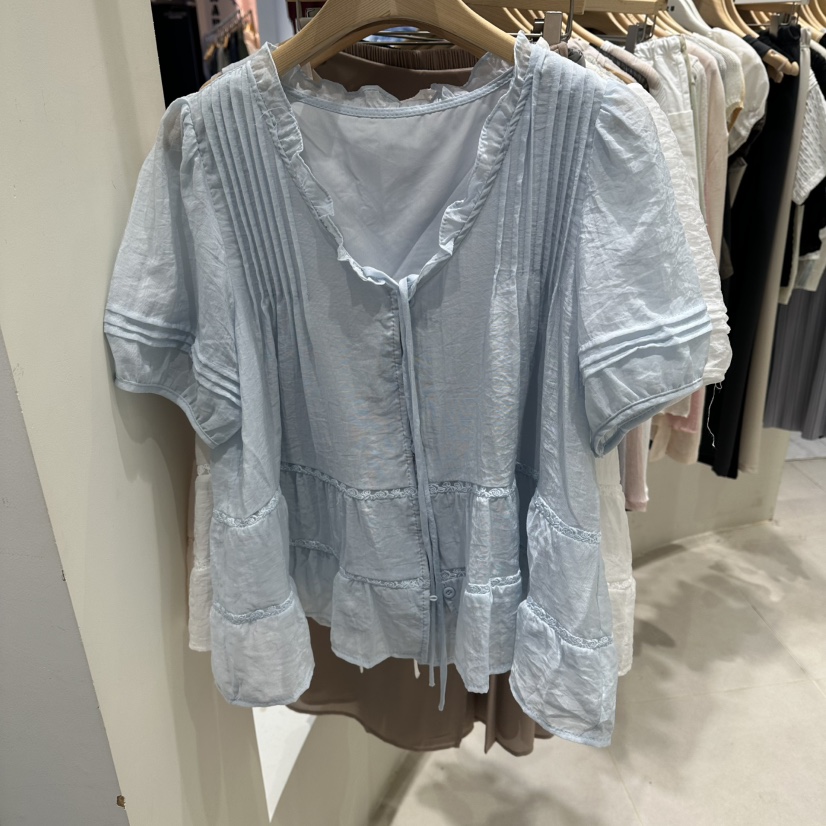 HARU-Q韓國東大門直郵女裝新品人氣休閑推薦時尚襯衫蕾絲衫HARU-Q襯衫/蕾絲衫圖色1