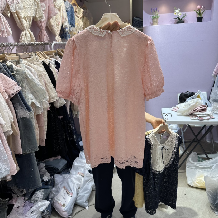 MS韓國直郵女裝新品26夏季人氣推薦休閑熱賣時尚襯衫蕾絲衫MS襯衫/蕾絲衫
