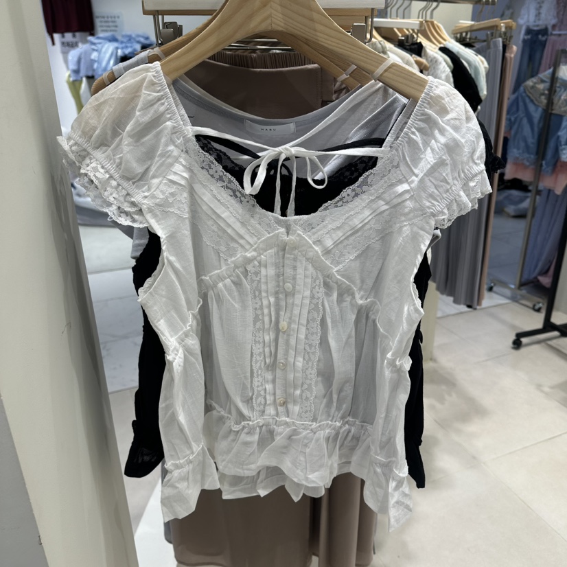 HARU-Q韓國直郵實拍女裝新品熱賣休閑26夏季時尚襯衫蕾絲衫HARU-Q襯衫/蕾絲衫圖色1