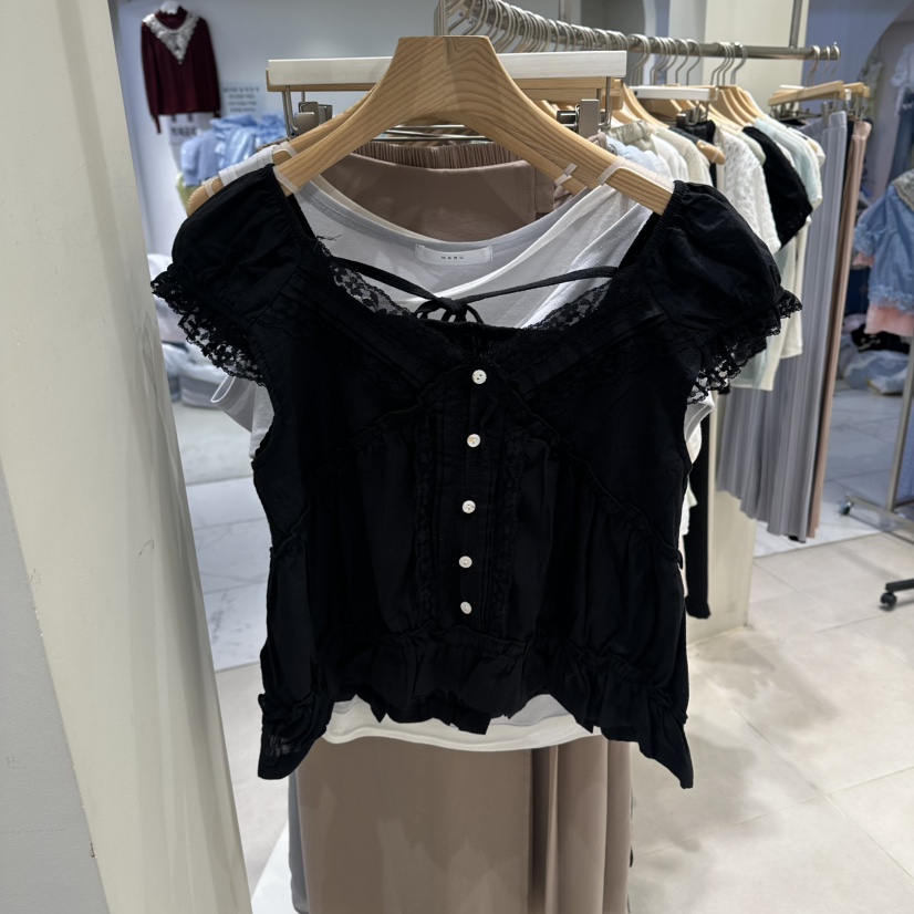 HARU-Q韓國直郵實拍女裝新品熱賣休閑26夏季時尚襯衫蕾絲衫HARU-Q襯衫/蕾絲衫圖色2