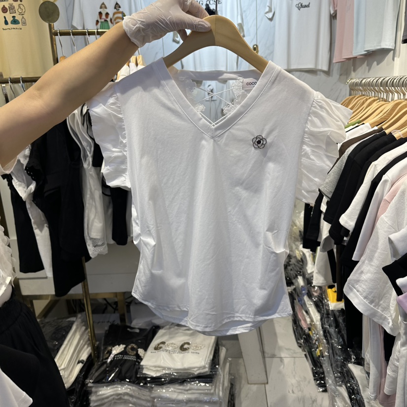 COCO HOLIC韓國直郵實拍女裝新品時尚襯衫蕾絲衫泡泡袖蕾絲COCO HOLIC襯衫/蕾絲衫圖色1
