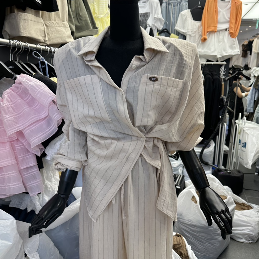 A-DEL韓國東大門代購女裝新品推薦26夏季休閑襯衫蕾絲衫A-DEL襯衫/蕾絲衫圖色1
