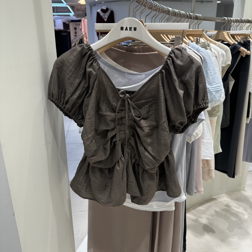 HARU-Q韓國直郵實拍女士新款熱賣人氣休閑時尚襯衫蕾絲衫HARU-Q襯衫/蕾絲衫圖色2