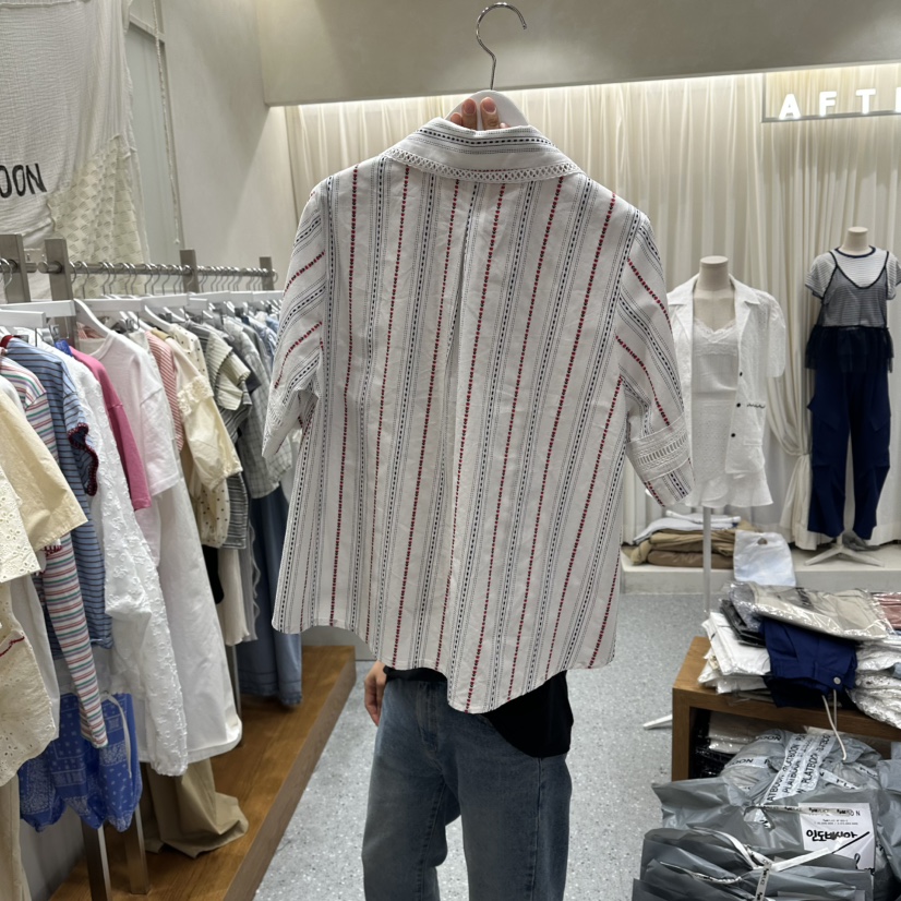 AFTERNOON韓國代購女裝新品人氣時尚休閑26夏季襯衫蕾絲衫AFTERNOON襯衫/蕾絲衫