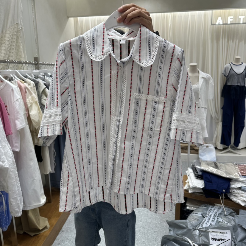 AFTERNOON韓國代購女裝新品人氣時尚休閑26夏季襯衫蕾絲衫AFTERNOON襯衫/蕾絲衫圖色2