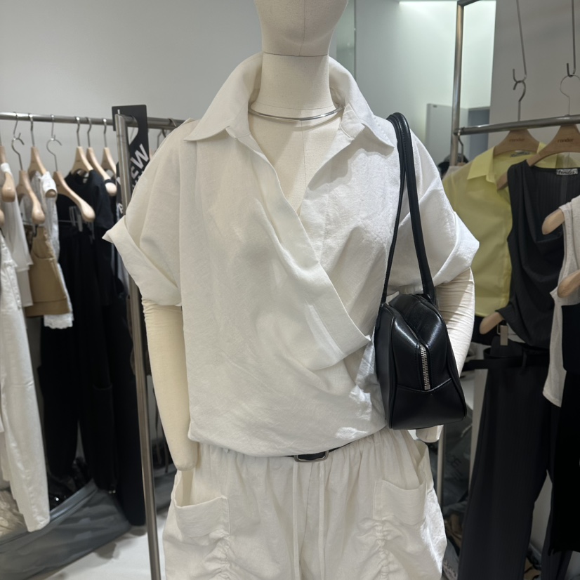 RENDER韓國東大門代購女士新品休閑時尚熱賣襯衫蕾絲衫亞麻RENDER襯衫/蕾絲衫圖色1