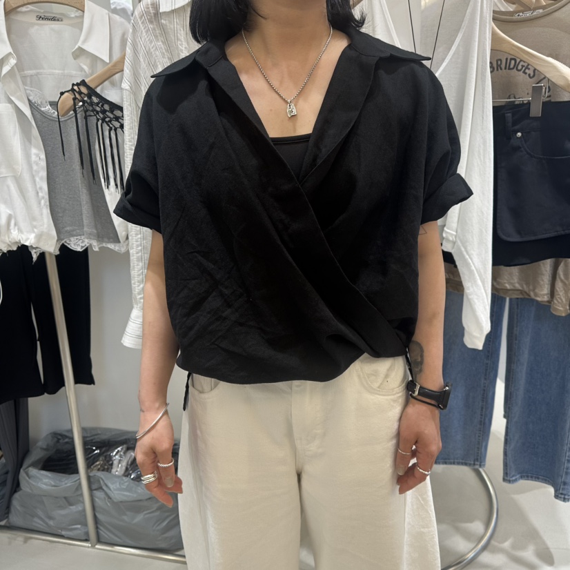 RENDER韓國東大門代購女士新品休閑時尚熱賣襯衫蕾絲衫亞麻RENDER襯衫/蕾絲衫圖色3