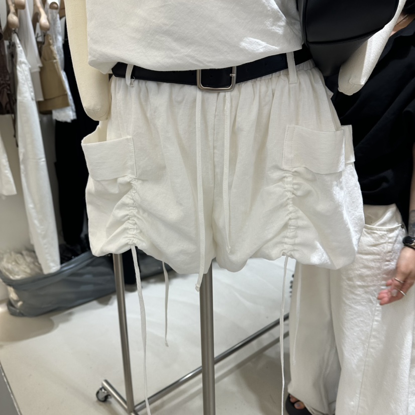 RENDER韓國代購女裝新款時尚休閑人氣熱賣26夏季短褲亞麻RENDER短褲圖色1