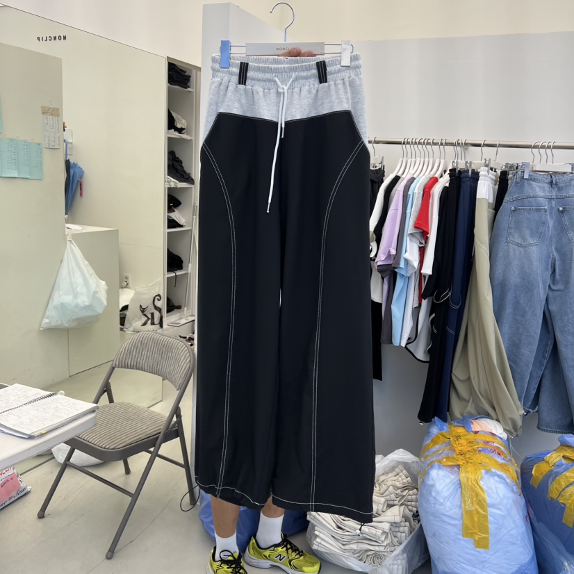 NON CLIP東大門實拍韓國女士新品時尚26夏季熱賣休閑褲撞色NON CLIP休閑褲圖色2