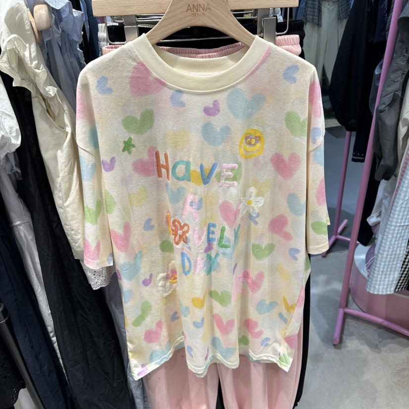ANNA-P韓國直郵女裝新品熱賣推薦時尚人氣26夏季休閑T恤ANNA-PT恤圖色1