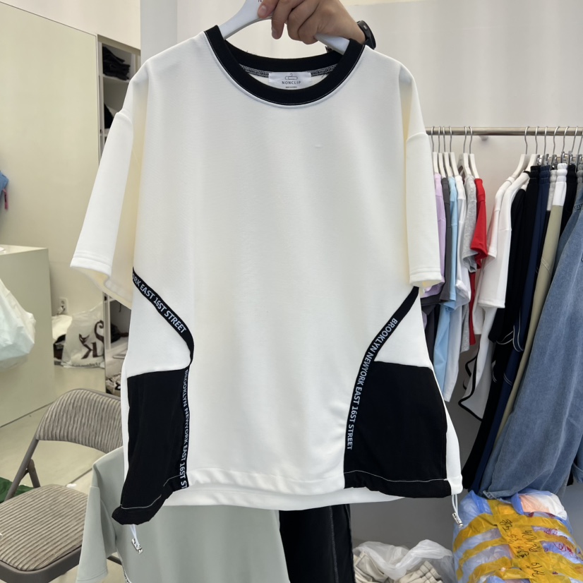 NON CLIP韓國直郵女裝新品休閑推薦人氣熱賣時尚T恤撞色NON CLIPT恤圖色2
