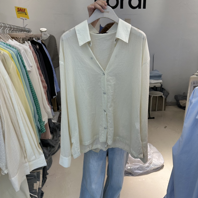 FLORAL韓國東大門直郵女士新品推薦人氣休閑襯衫蕾絲衫透視FLORAL襯衫/蕾絲衫圖色1