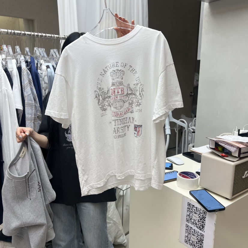 LEESEED-A/SEED東大門實拍韓國女士新款休閑熱賣T恤復古LEESEED-A/SEEDT恤圖色2