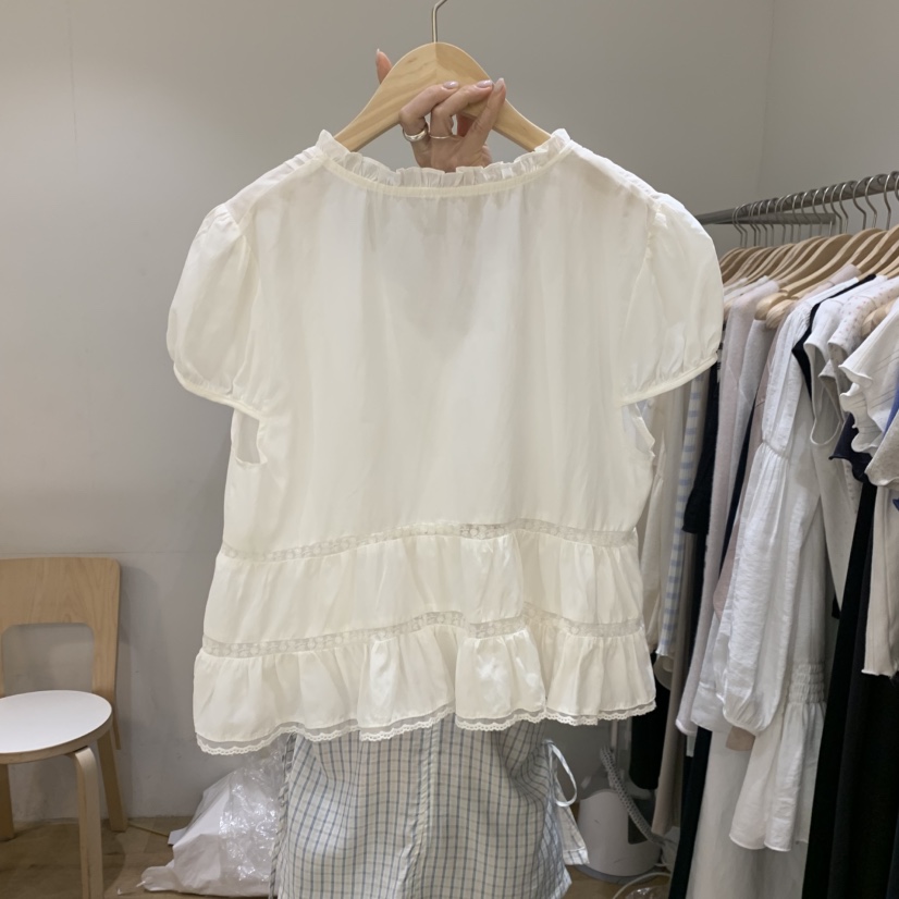 FOREST韓國東大門直郵女士新品26夏季人氣時尚襯衫蕾絲衫FOREST襯衫/蕾絲衫