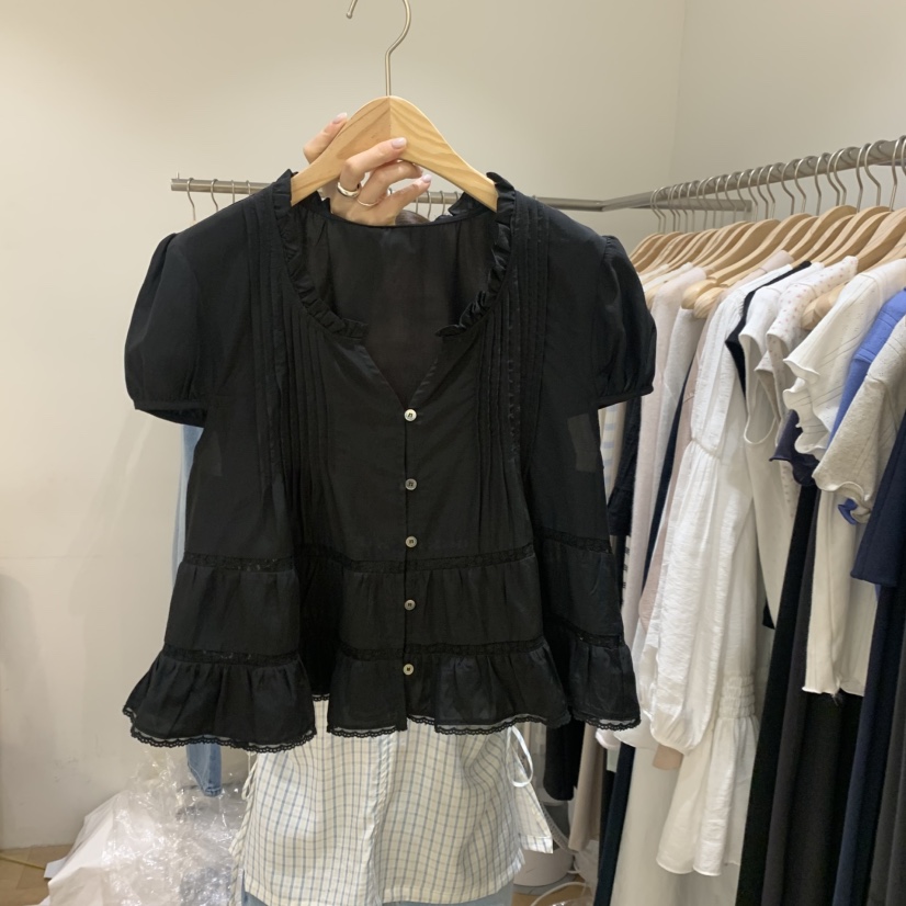 FOREST韓國東大門直郵女士新品26夏季人氣時尚襯衫蕾絲衫FOREST襯衫/蕾絲衫圖色2