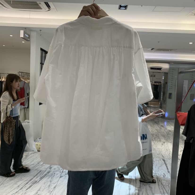 SELF SERVICE韓國直郵女裝新品26夏季時尚襯衫蕾絲衫刺繡SELF SERVICE襯衫/蕾絲衫