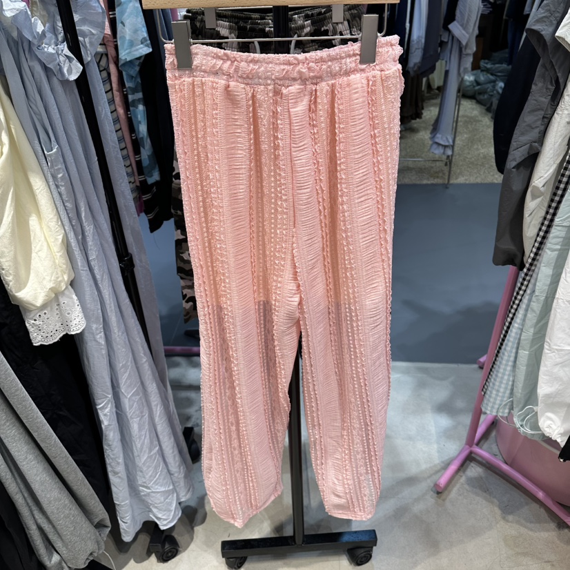 ANNA-P韓國直郵女士新款熱賣26夏季休閑人氣時尚休閑褲蕾絲ANNA-P休閑褲