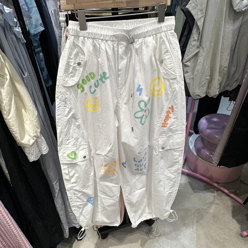 ANNA-P韓國代購女士新款時尚26夏季人氣休閑褲工裝褲小號ANNA-P休閑褲圖色1