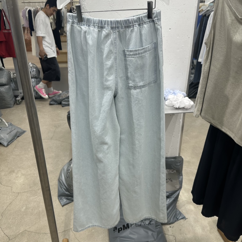 HELVETICA韓國直郵女士新品人氣26夏季推薦休閑褲亞麻條紋HELVETICA休閑褲