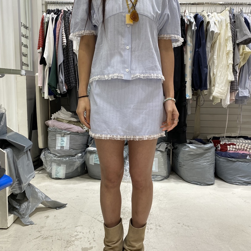 BRICKLANE韓國東大門直郵女裝新品休閑26夏季裙褲荷葉邊歐根紗BRICKLANE裙褲圖色2