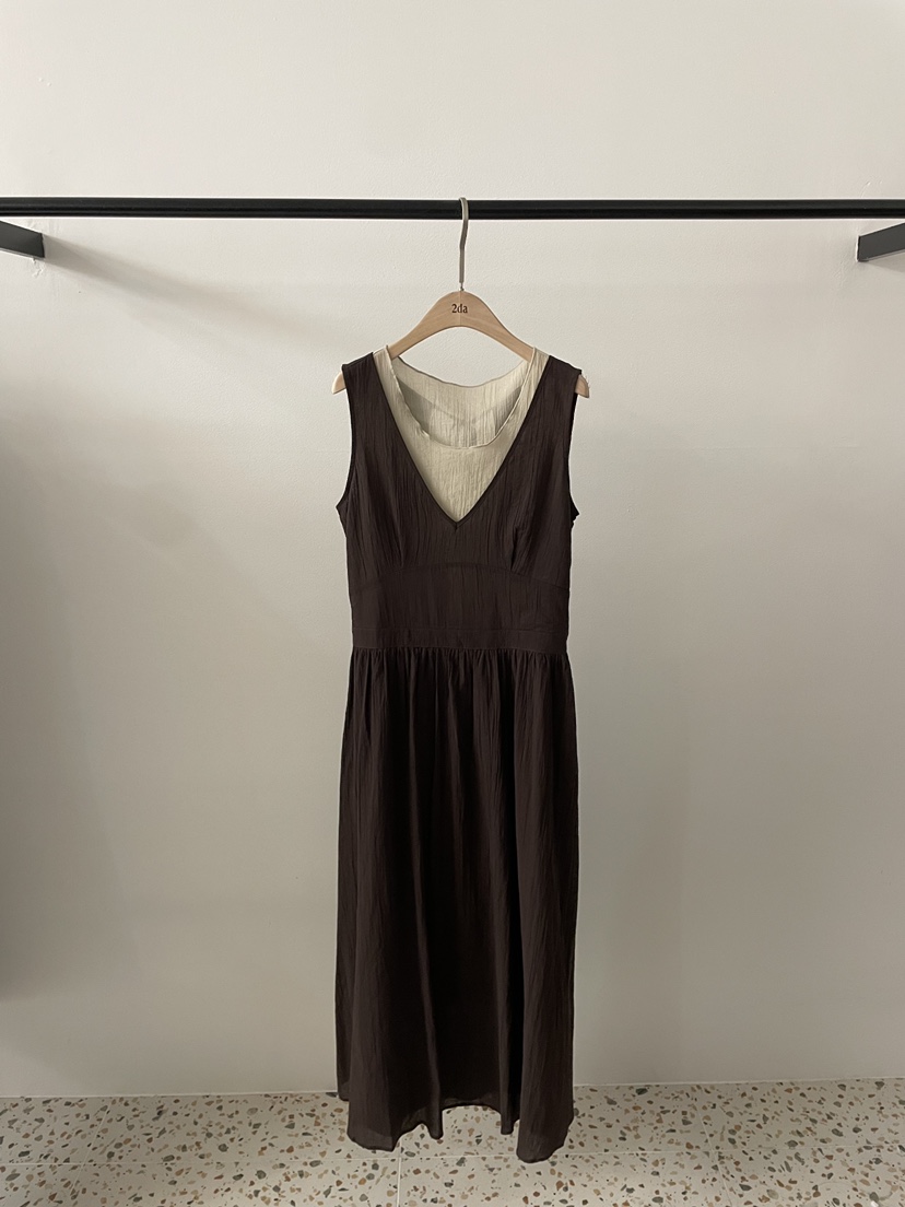 2DA/DARIMI-P韓國東大門代購女士新品26夏季時尚連衣裙2DA/DARIMI-P連衣裙圖色2棕色