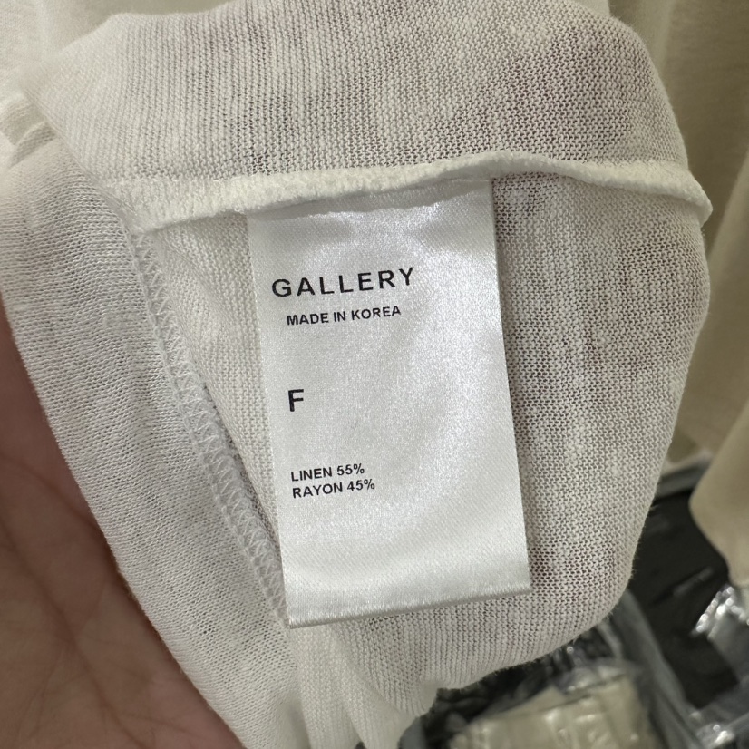 GALLERY-P韓國直郵女士新款熱賣26夏季時尚推薦休閑T恤亞麻GALLERY-PT恤