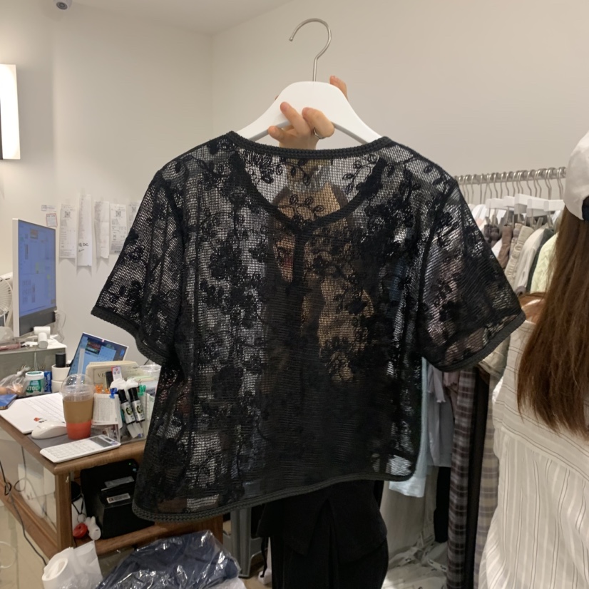 VENIR-a韓國代購女裝新款休閑推薦26夏季人氣襯衫蕾絲衫VENIR-a襯衫/蕾絲衫