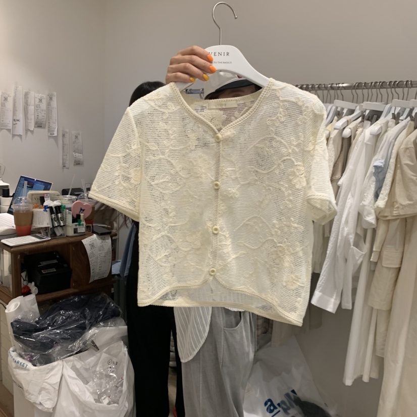 VENIR-a韓國代購女裝新款休閑推薦26夏季人氣襯衫蕾絲衫VENIR-a襯衫/蕾絲衫圖色1