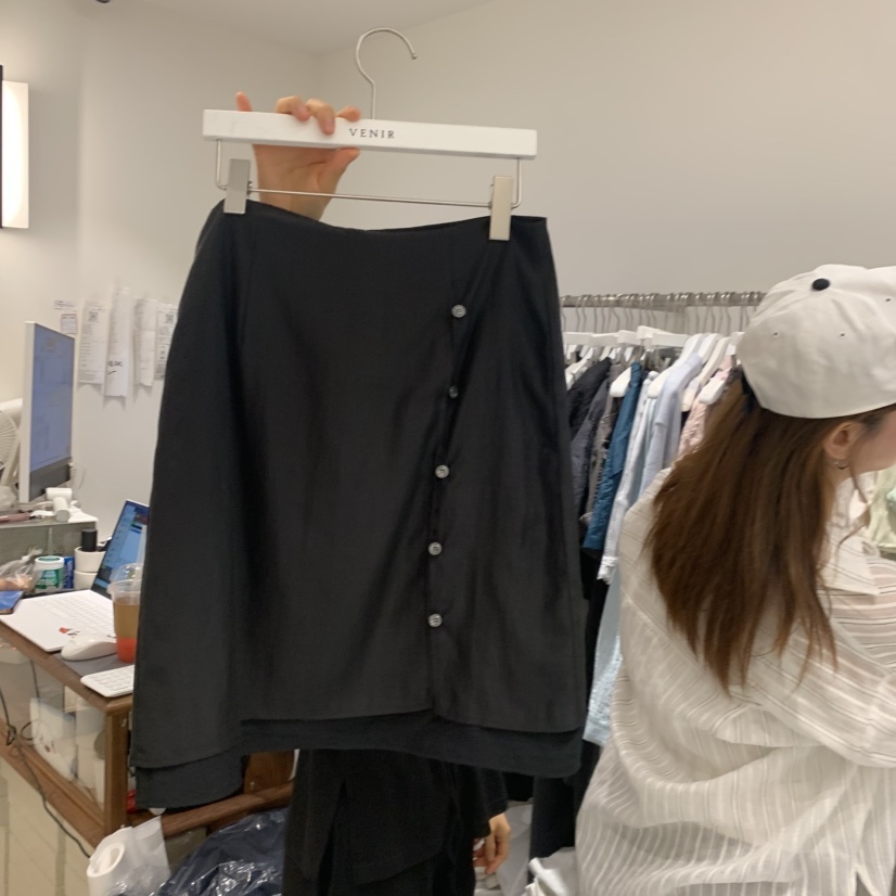 VENIR-a韓國直郵女裝新品時尚26夏季熱賣半身裙中短裙紐扣VENIR-a半身裙/中短裙圖色2