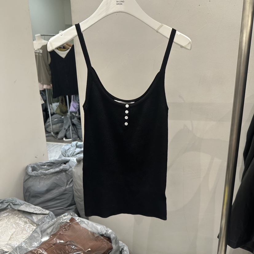 THE SECOND GROW/QUEENSRABBIT韓國東大門代購女士新品熱賣吊帶背心紐扣THE SECOND GROW/QUEENSRABBIT吊帶/背心圖色4