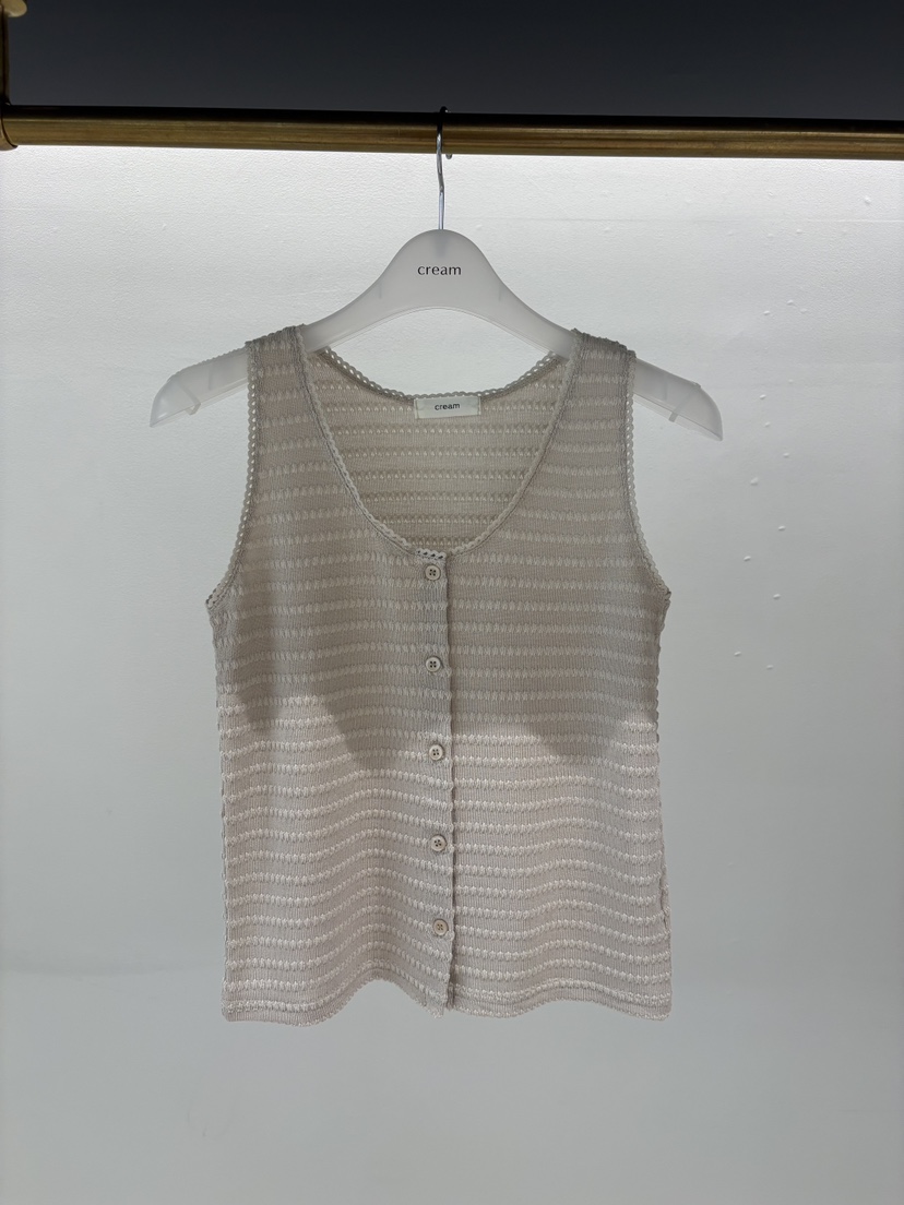 CREAM-P東大門實拍韓國女裝新品26夏季吊帶背心蕾絲無袖CREAM-P吊帶/背心圖色3