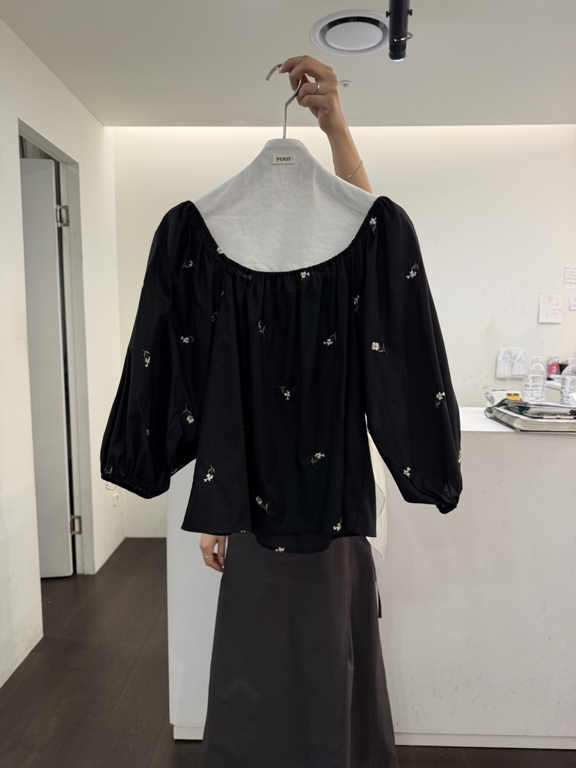 YOUR-P韓國東大門代購女裝新品26夏季襯衫蕾絲衫刺繡層疊YOUR-P襯衫/蕾絲衫圖色3
