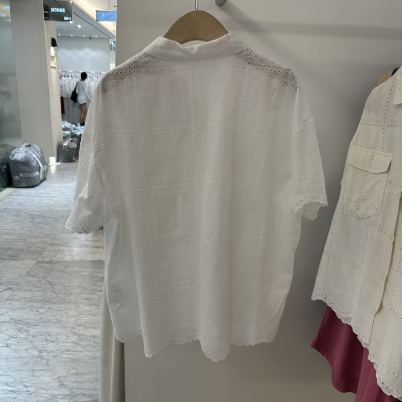 DE VENTI韓國代購女士新品26夏季熱賣時尚襯衫蕾絲衫繡花DE VENTI襯衫/蕾絲衫