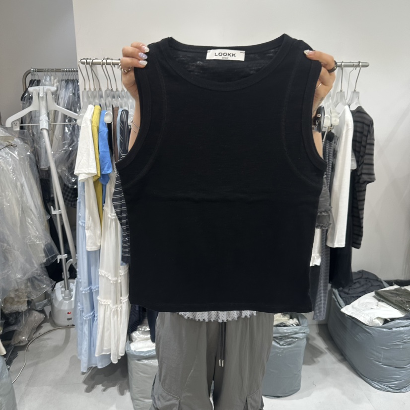 LOOKK/MIMME韓國直郵實拍女士新款推薦熱賣吊帶背心無袖LOOKK/MIMME吊帶/背心圖色2黑色