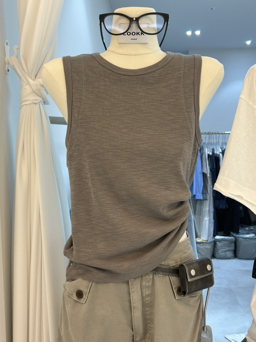 LOOKK/MIMME韓國直郵實拍女士新款推薦熱賣吊帶背心無袖LOOKK/MIMME吊帶/背心圖色4棕色