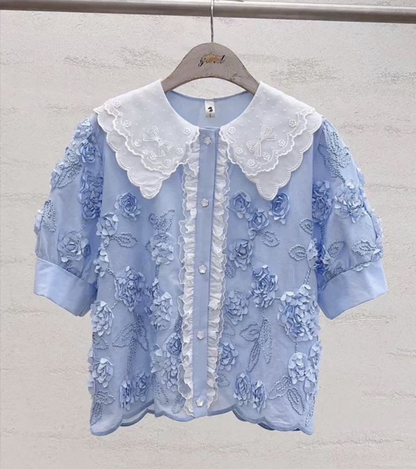 YARD韓國東大門直郵女士新品26夏季推薦休閑時尚襯衫蕾絲衫YARD襯衫/蕾絲衫圖色1