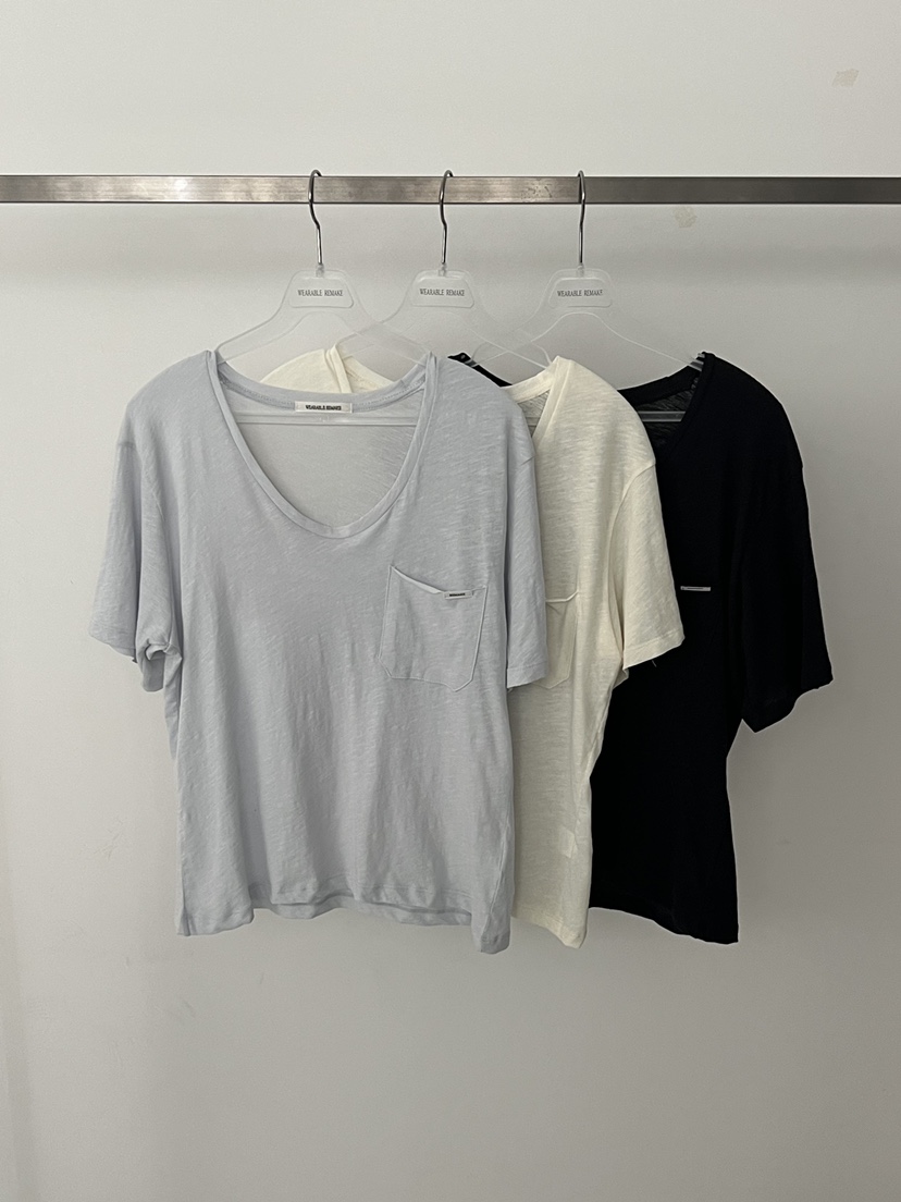 WEARABLE-L韓國東大門代購女士新品26夏季熱賣休閑T恤口袋WEARABLET恤