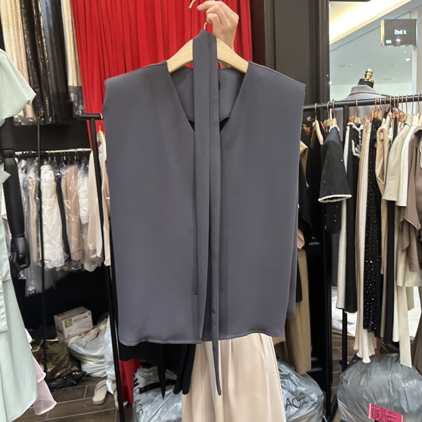 HERISH-HAUTE東大門實拍韓國女裝新款休閑26夏季馬甲含圍巾Herish-Haute-A馬甲圖色3墨色